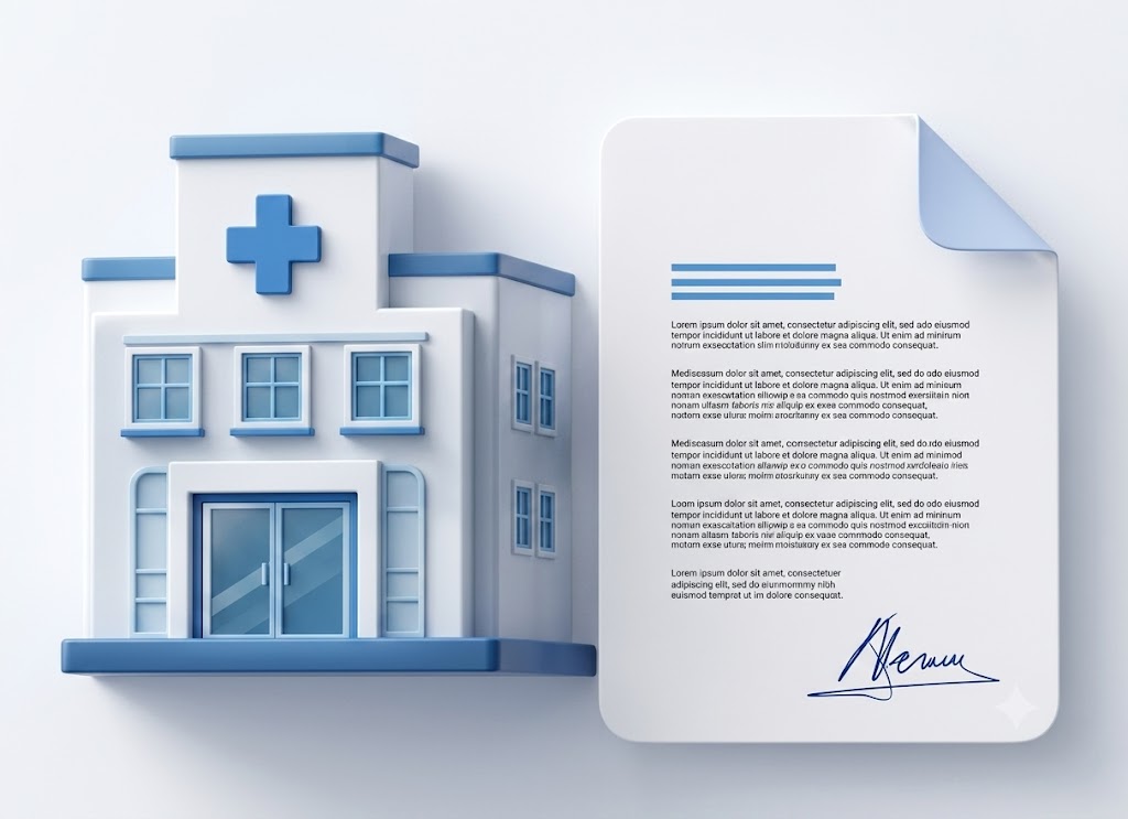 Discharge letters medical workflow illustration